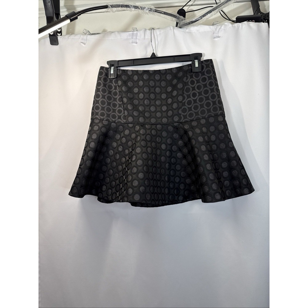 Juicy Couture Black Fitted Waist Flair At Hips Lined Skirt Woman Sz 4